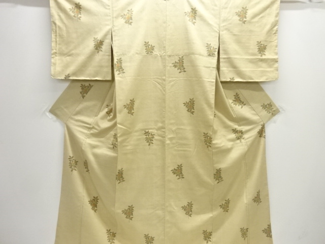 花模様手織り紬着物